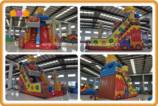 Cheap Kids Inflatable Construction Site Slide with High Quality (AQ01677)