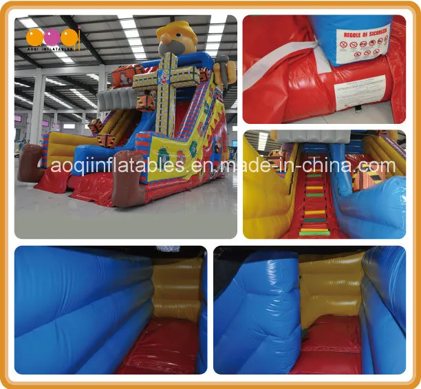 Cheap Kids Inflatable Construction Site Slide with High Quality (AQ01677)