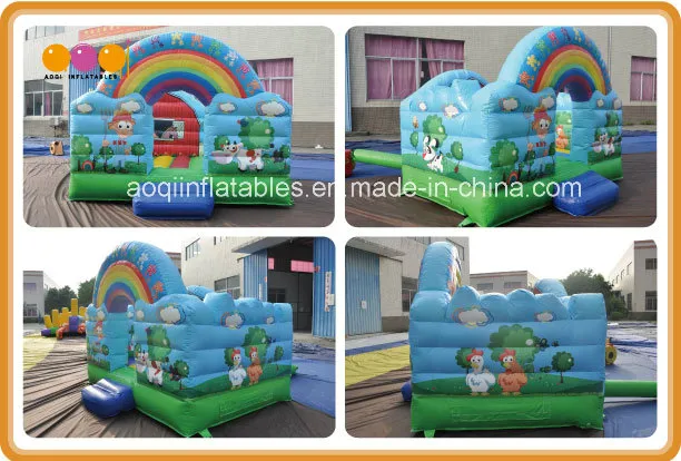 China Inflatable Children′s Playground Animal Theme Rainbow Bouncer with Cartoon Painting (AQ0105-1)