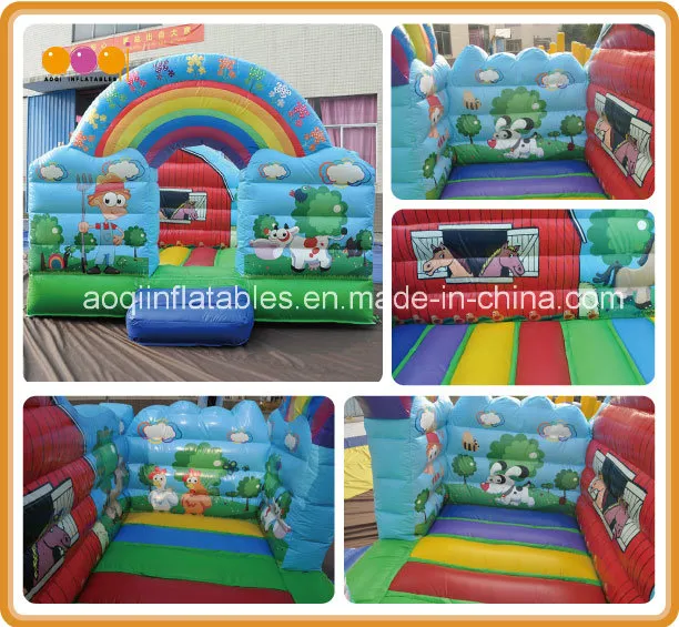 China Inflatable Children′s Playground Animal Theme Rainbow Bouncer with Cartoon Painting (AQ0105-1)