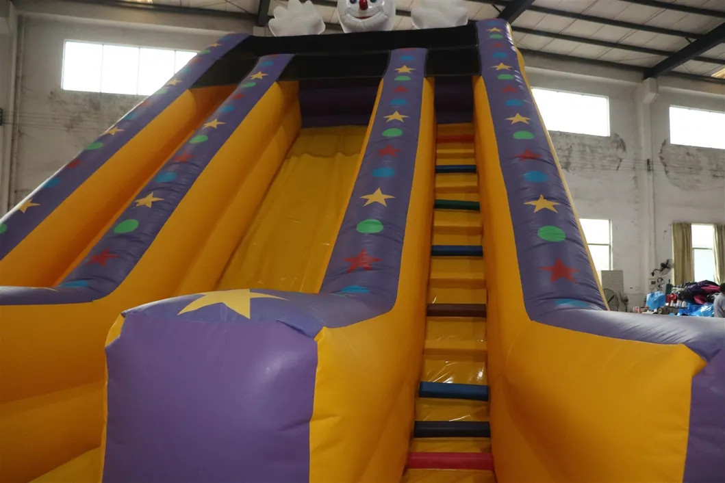 Clown High Slide with Dounble Climbing Wall Bouncing Inflatable Slide (AQ09130)