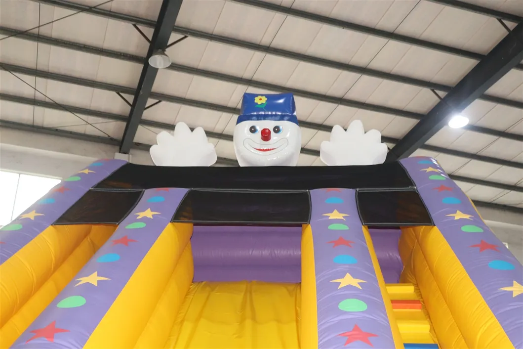 Clown High Slide with Dounble Climbing Wall Bouncing Inflatable Slide (AQ09130)