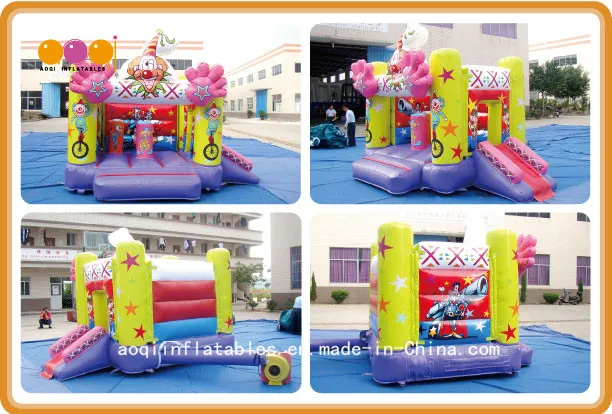 Clown Theme Inflatable Bouncer with Slide (AQ647-2)