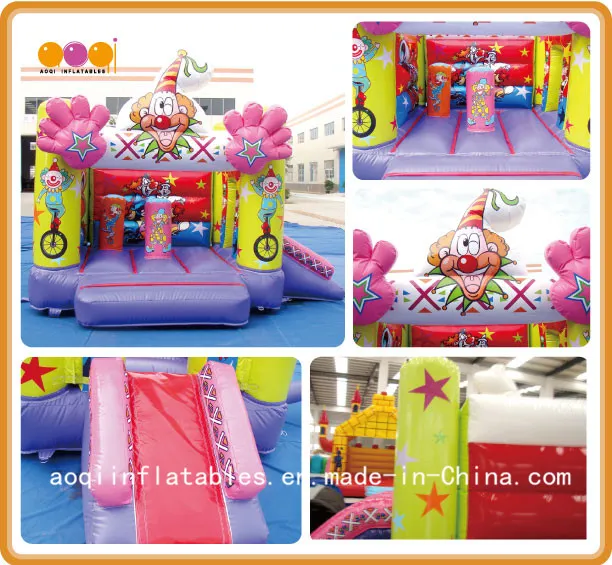 Clown Theme Inflatable Bouncer with Slide (AQ647-2)