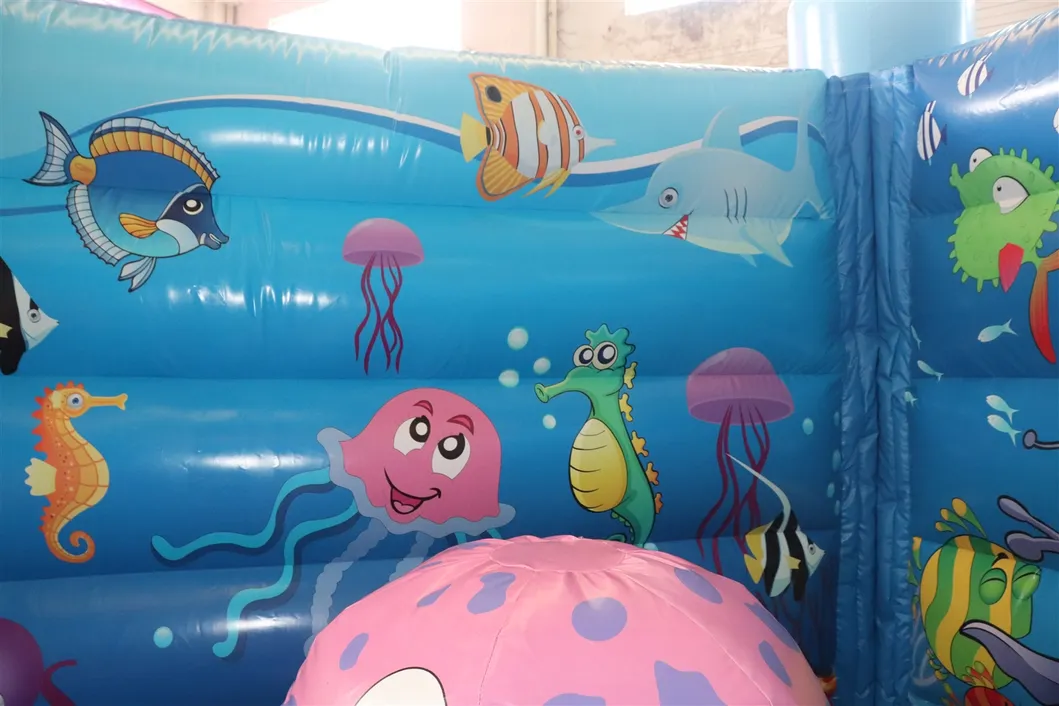 Dolphin Inflatable Jump Bouncer Slide Inflatable Undersea World Combo (AQ01742)