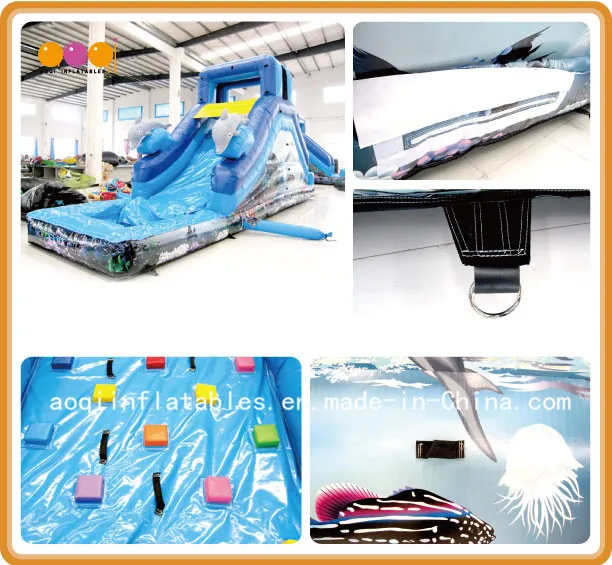 Dolphin Infltable Water Slide with Pool (AQ1079)