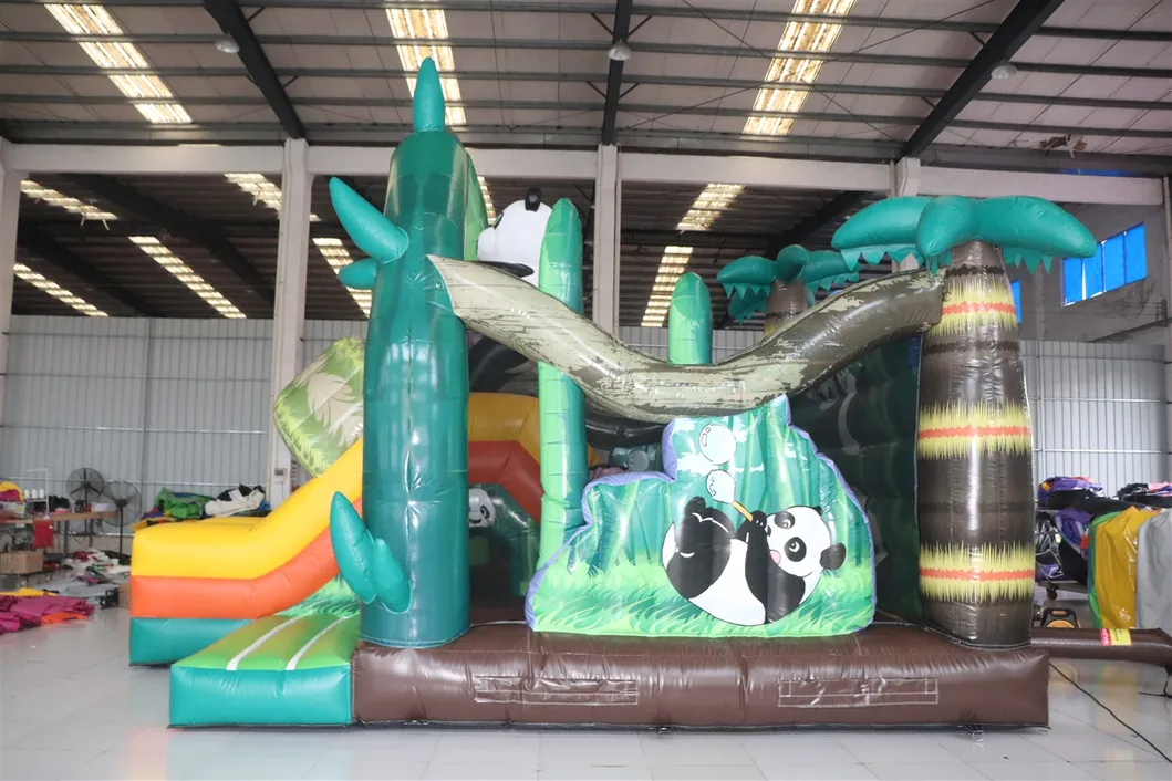 Funny Giant Panda Paradise Combo Inflatable Panda Bouncer with Slide (AQ01730)