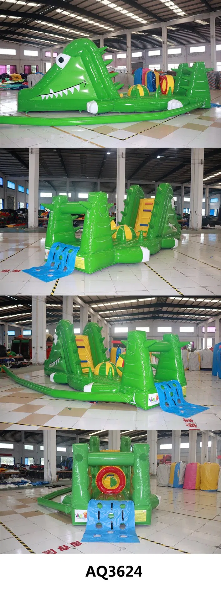 Funny Run Adventure Indoor Water Park Crocodile Inflatable Pool Obstacle Course (AQ3624)