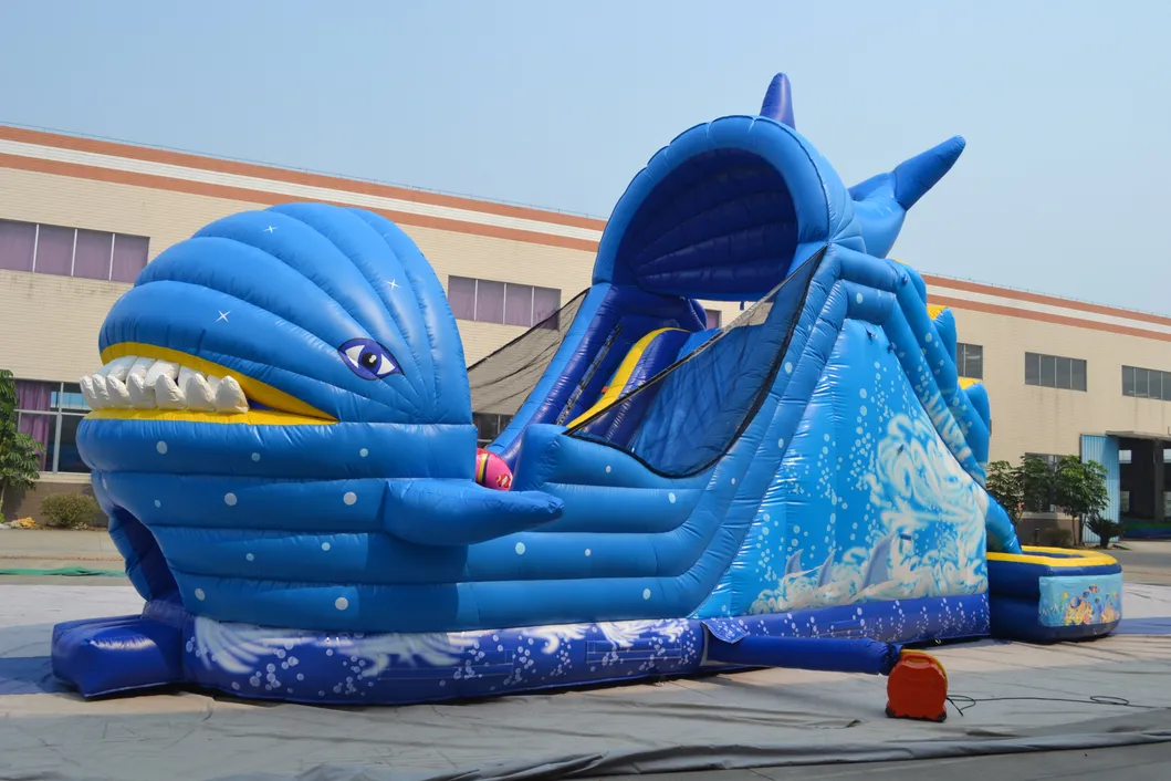 Hot Selling Shark Shape Inflatables Slide with Swimming Pool (AQ139)