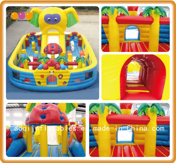 Huge Lovely Elephant Inflatable Fun City Inflatable Play Area for Kids (AQ1312)