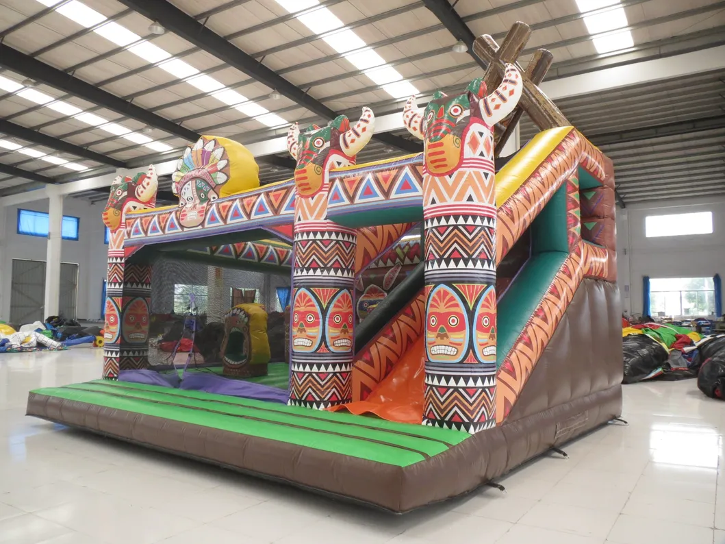 Indian Totem Inflatable Combo with Slide for Kids (AQ01512)