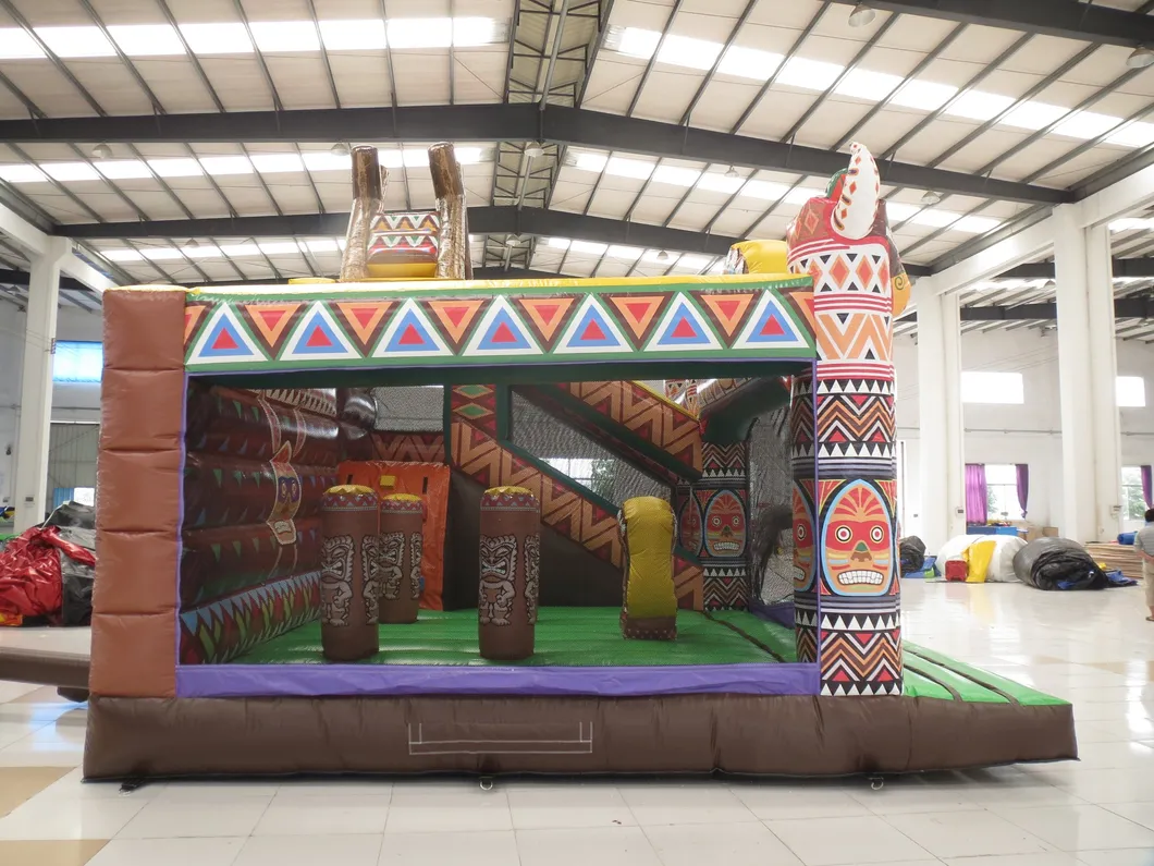 Indian Totem Inflatable Combo with Slide for Kids (AQ01512)