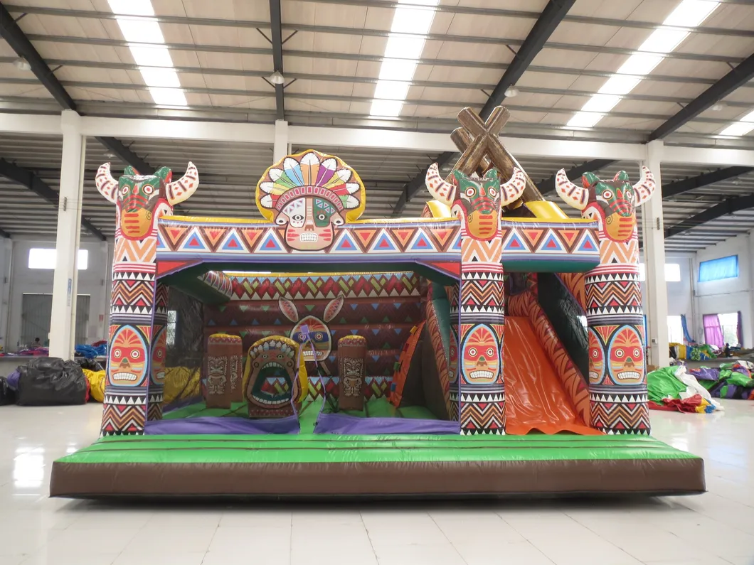 Indian Totem Inflatable Combo with Slide for Kids (AQ01512)