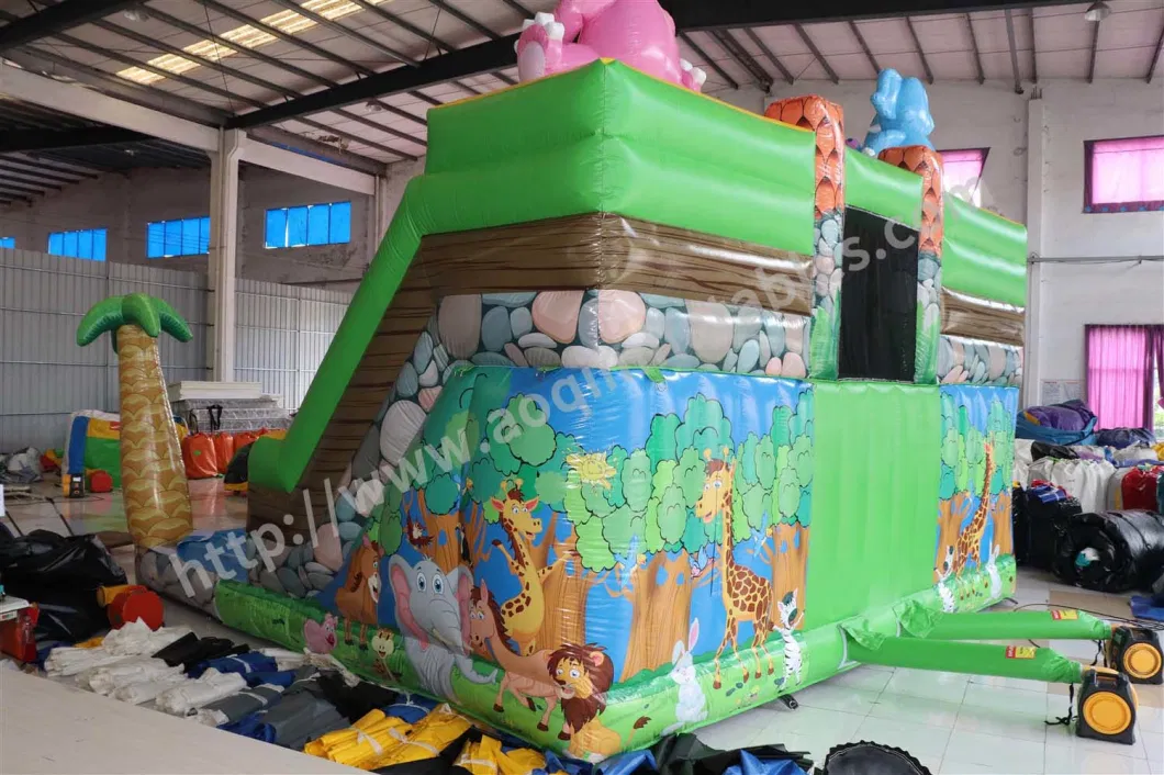 Indoor Water Park Animal Theme Dual Lanes Inflatable Water Slide (AQ01743)