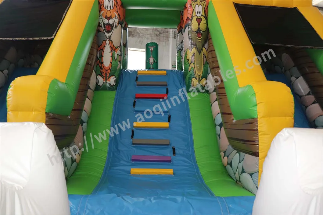 Indoor Water Park Animal Theme Dual Lanes Inflatable Water Slide (AQ01743)