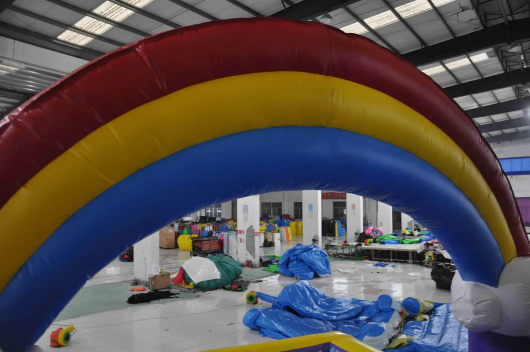 Inflatable Rainbow Slide with Bouncer (AQ01519)