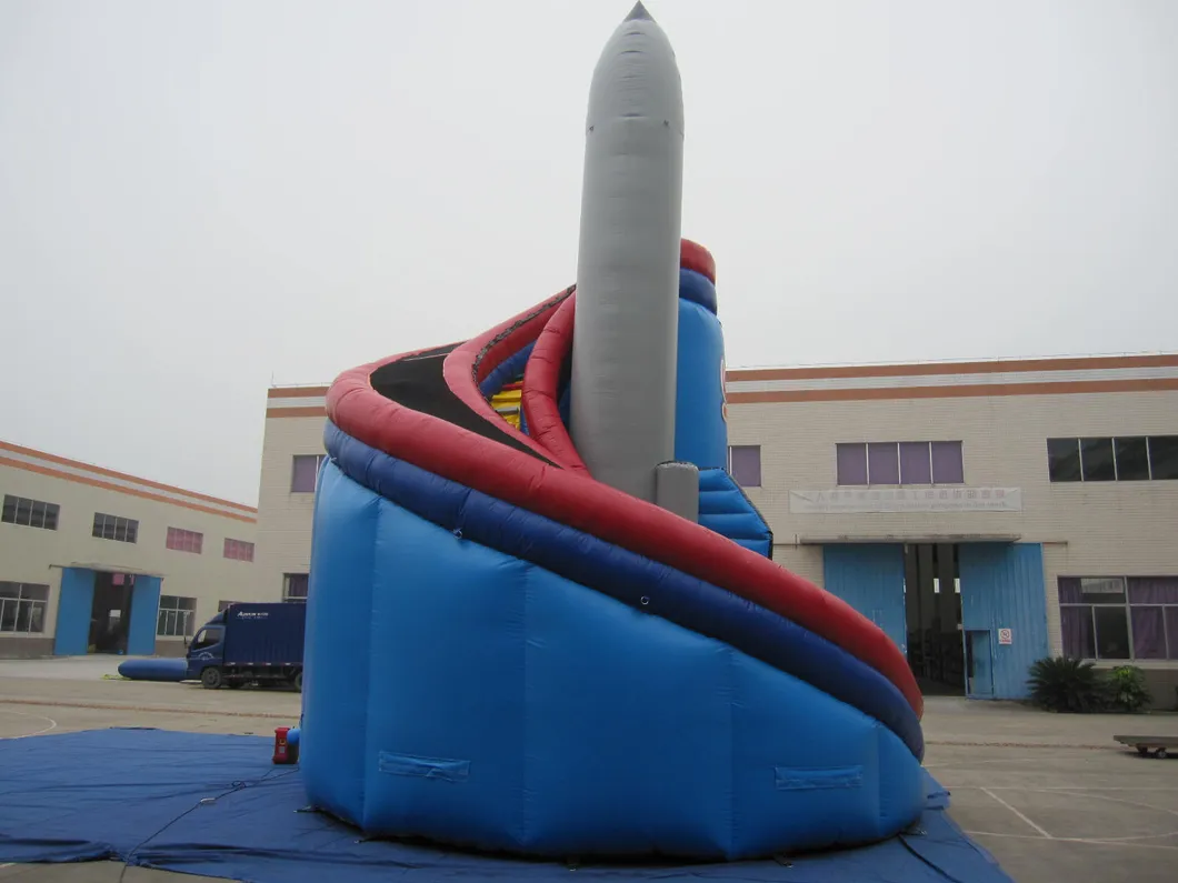 Inflatable Rocket Curve Slide (AQ1123-1)