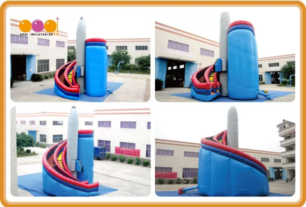 Inflatable Rocket Curve Slide (AQ1123-1)