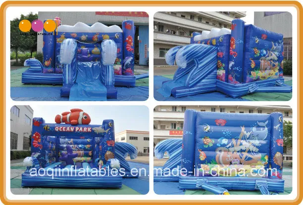 Inflatable Toy Ocean Park Combo Bounce Kids Playhouse Trampoline with Printing (AQ01524)