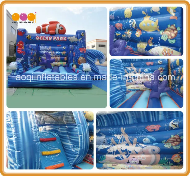 Inflatable Toy Ocean Park Combo Bounce Kids Playhouse Trampoline with Printing (AQ01524)