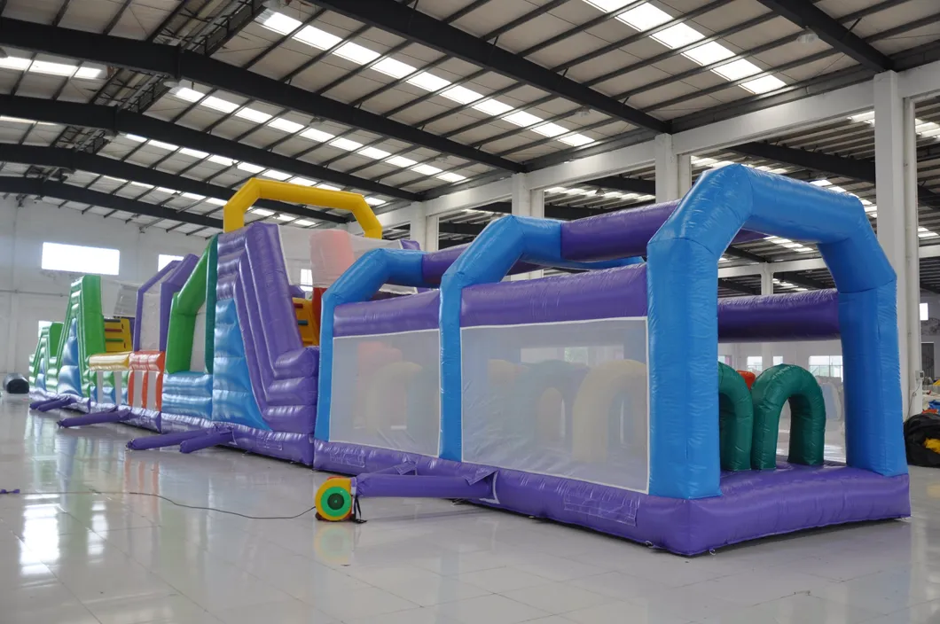 Long Colorful Inflatable Obstacle Course Inflatable Parcours (AQ01615)