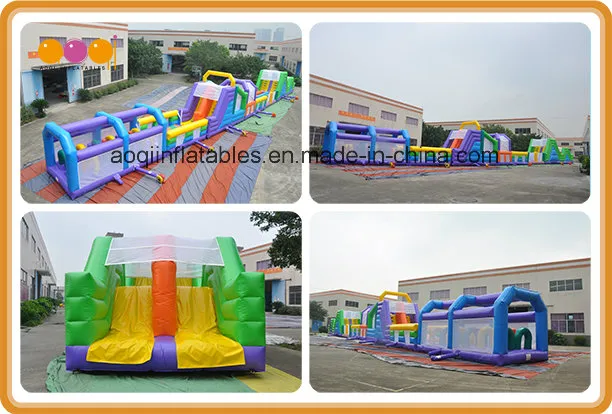 Long Colorful Inflatable Obstacle Course Inflatable Parcours (AQ01615)