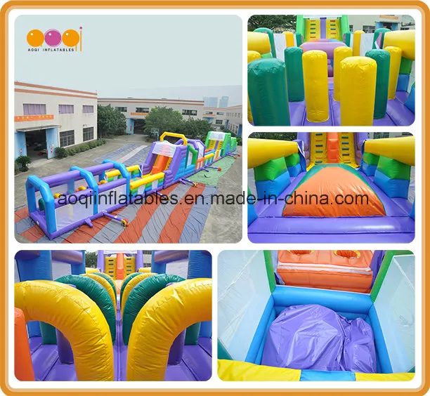 Long Colorful Inflatable Obstacle Course Inflatable Parcours (AQ01615)