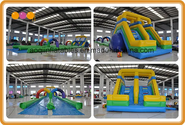 Long and High Inflatable Water Slide Game with Five Parts (AQ10140)