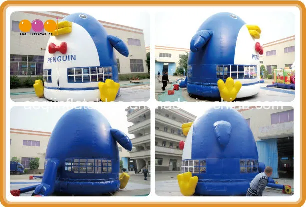 Lovely Inflatable Penguin Moonwalk Bouncer for Sale (AQ03105)