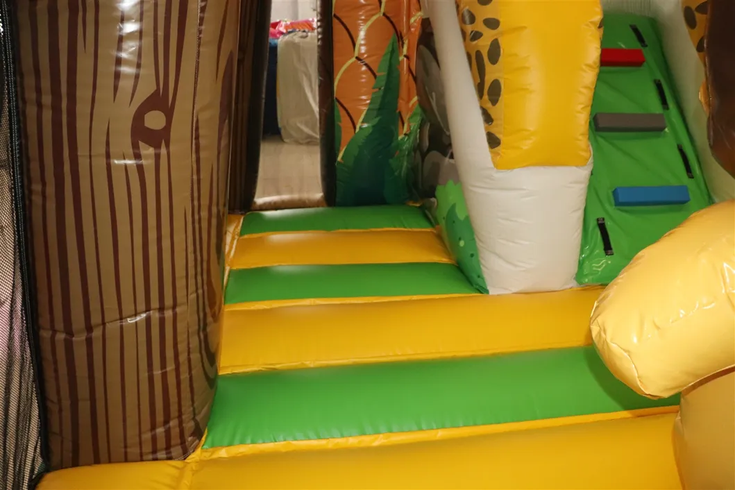 Lovely Safari Park Inflatable Combo Bouncer with Slide Inflatable Trampoline (AQ01583)