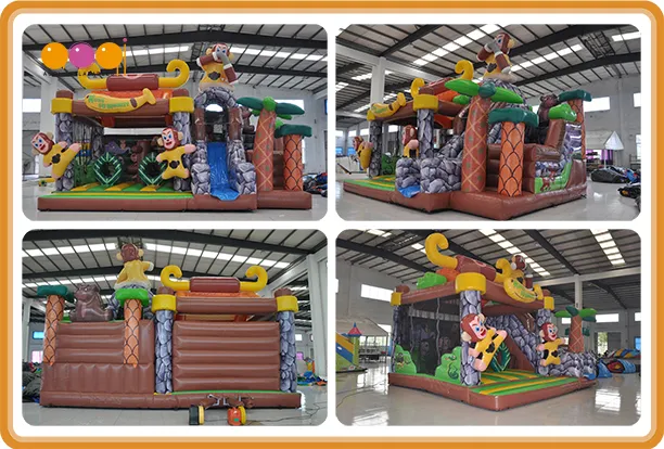 Monkey Theme Jumping Inflatable Combo for Amusement Park (AQ01804)