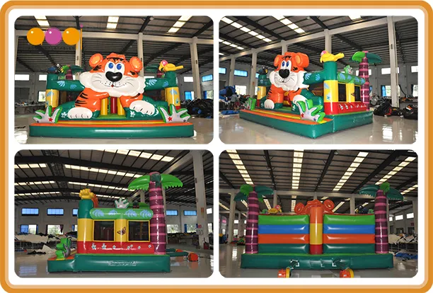 New Style Inflatable Tiger Fun City with Obstacle Courses for Kids (AQ13212)