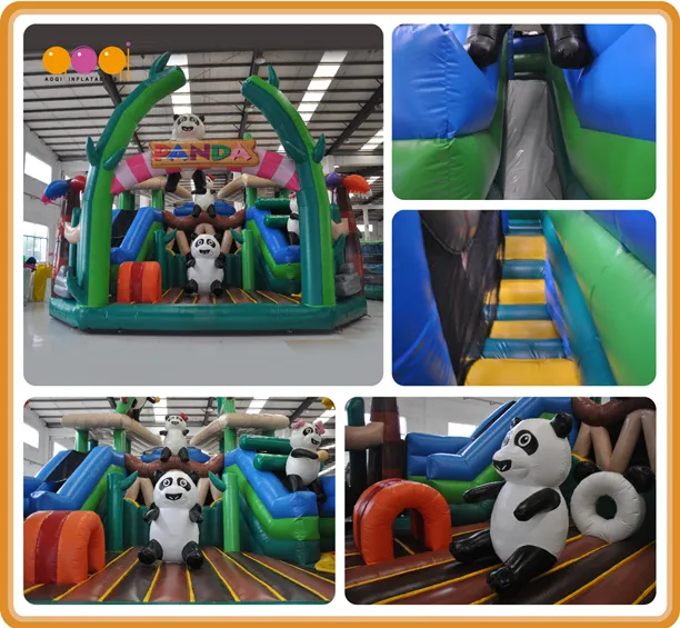 Panda Fun City Inflatable Bouncer Slide Amusement Park (AQ01739-1)