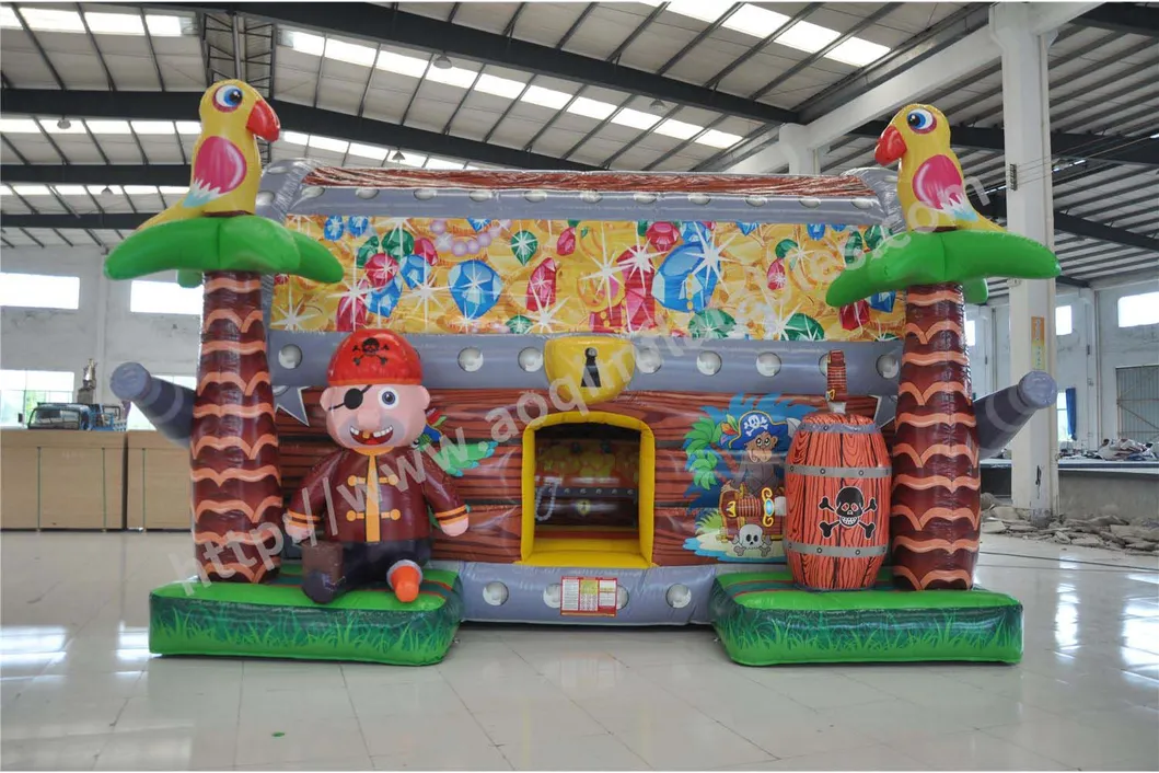 Pirate House Full of Gold Inflatable Castle Bouncer Combo Fun City ((AQ01728)