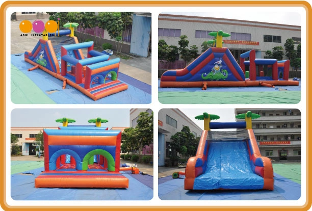 Popular Blue Jungle Obstacle Outdoor Crazy Inflatable (AQ1412-1)