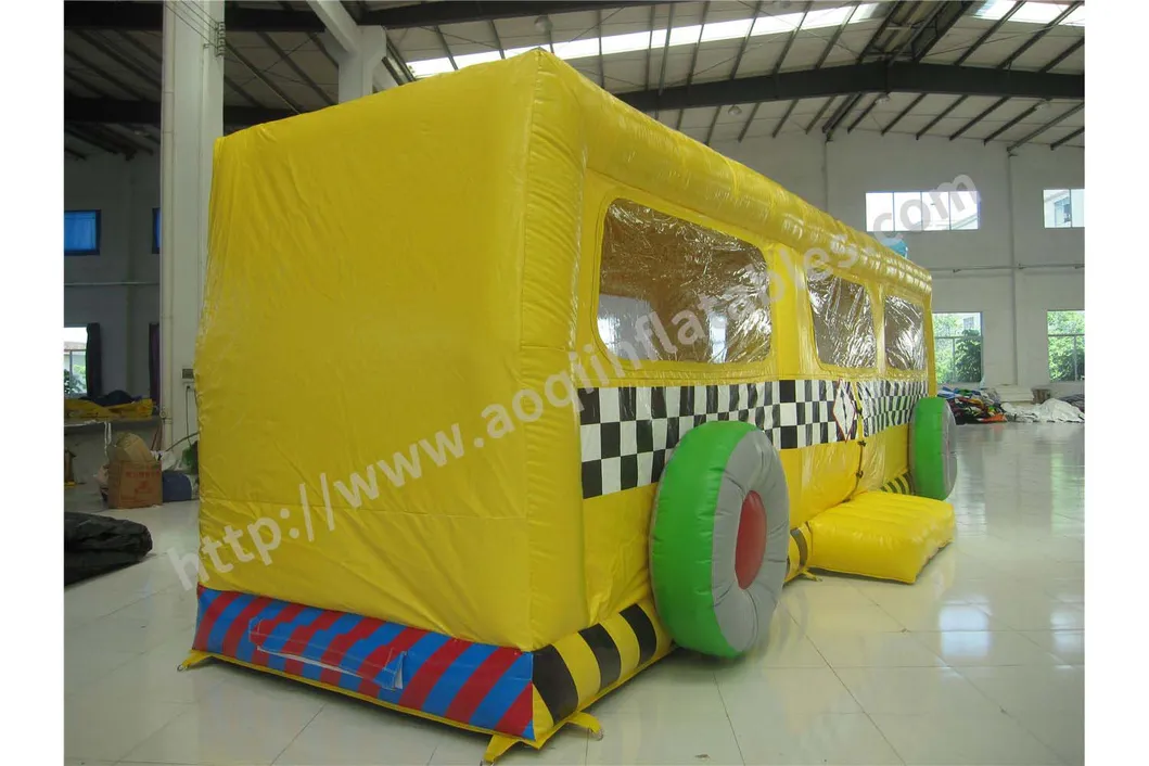 Popular Entertainment Baby Bus Bounce House Commercial Inflatable Slide Bouncer (AQ01342)