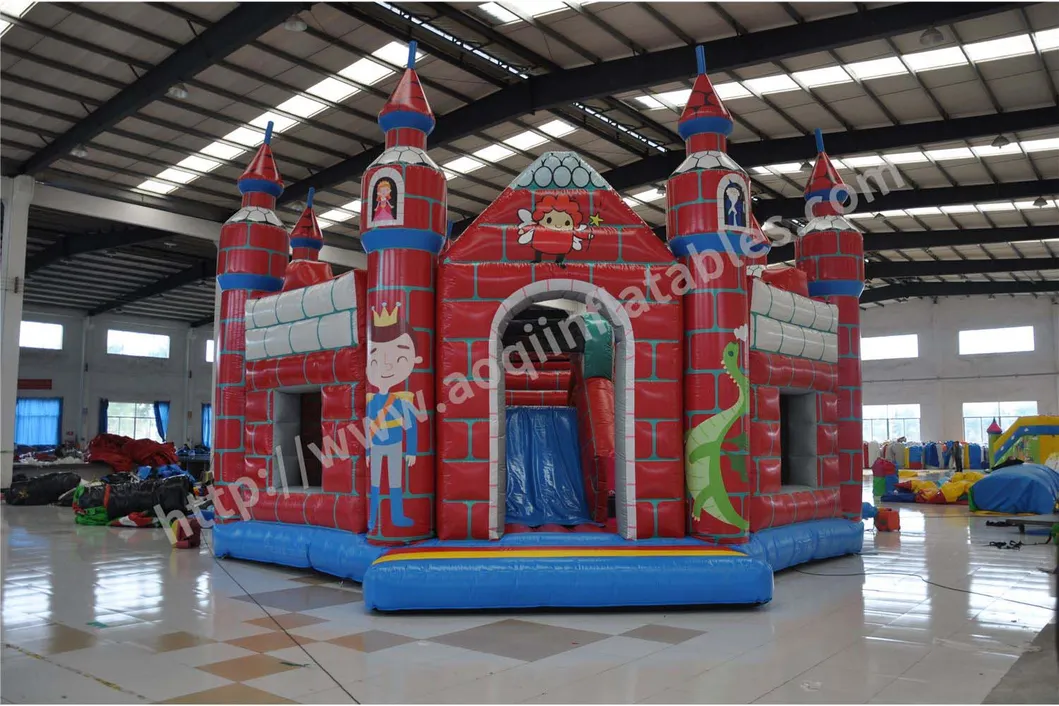 Prince and Princess Red Plaid Inflatable Castle (AQ592-2)