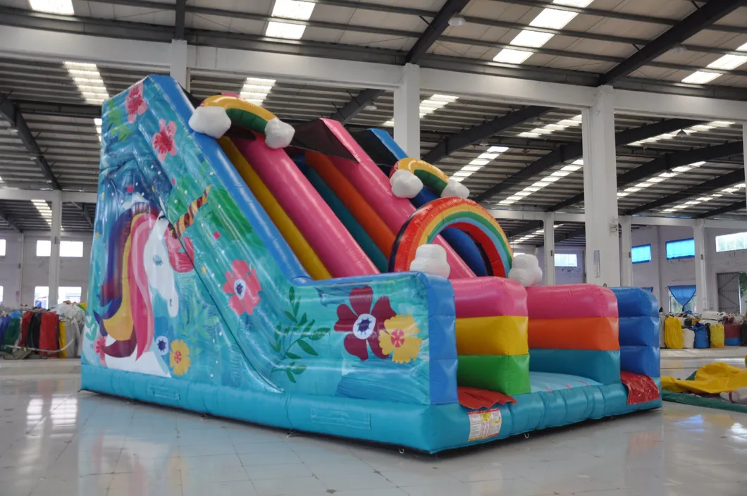 Rainbow Unicorn Inflatable Slide for Kid (AQ01860)