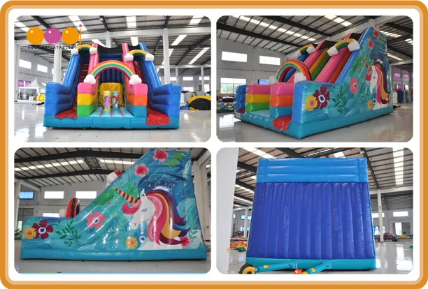 Rainbow Unicorn Inflatable Slide for Kid (AQ01860)