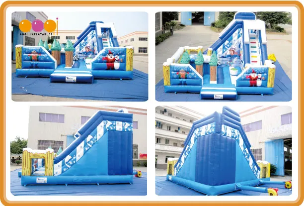 Snow Christmas Fun City with Big Bounce Room and Slide (AQ0160-2)