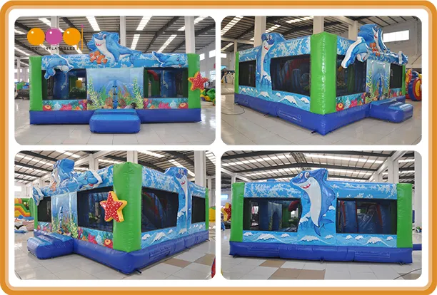 Underwater World Theme Inflatable Jumping Bouncer House with Inflatable Toys (AQ13206)