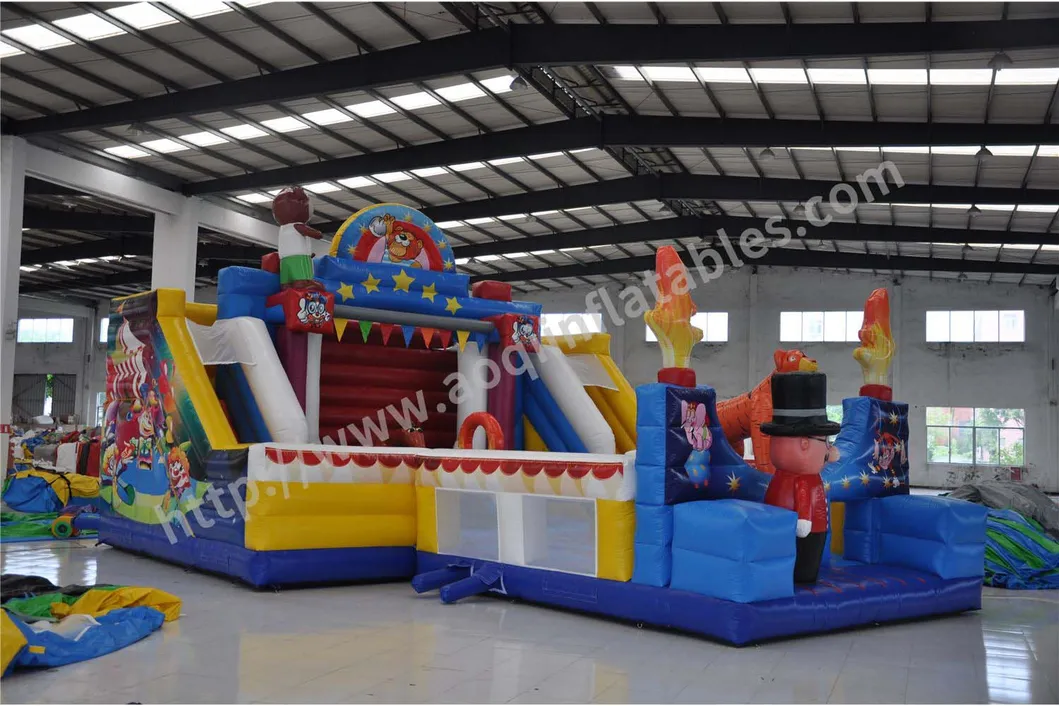 Used Commercial Inflatable Playhouse Bouncers Circus Show Fun City (AQ01649)