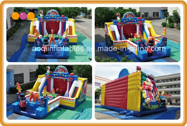 Used Commercial Inflatable Playhouse Bouncers Circus Show Fun City (AQ01649)