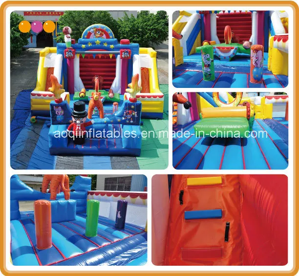 Used Commercial Inflatable Playhouse Bouncers Circus Show Fun City (AQ01649)