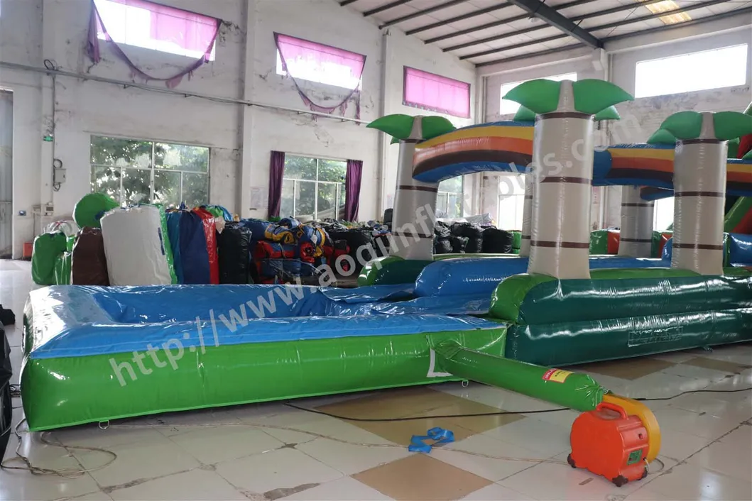 Water Park Giant Inflatable Slip and Slide Water Slide with Pool