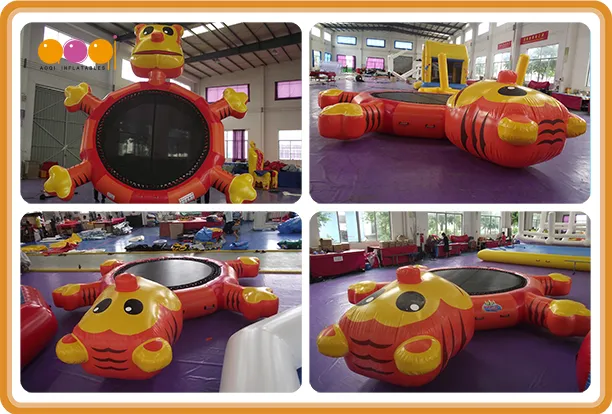 Water Play Equipment Cute Tiger Inflatable Water Trampolin for Adults Kids (AQ3104)