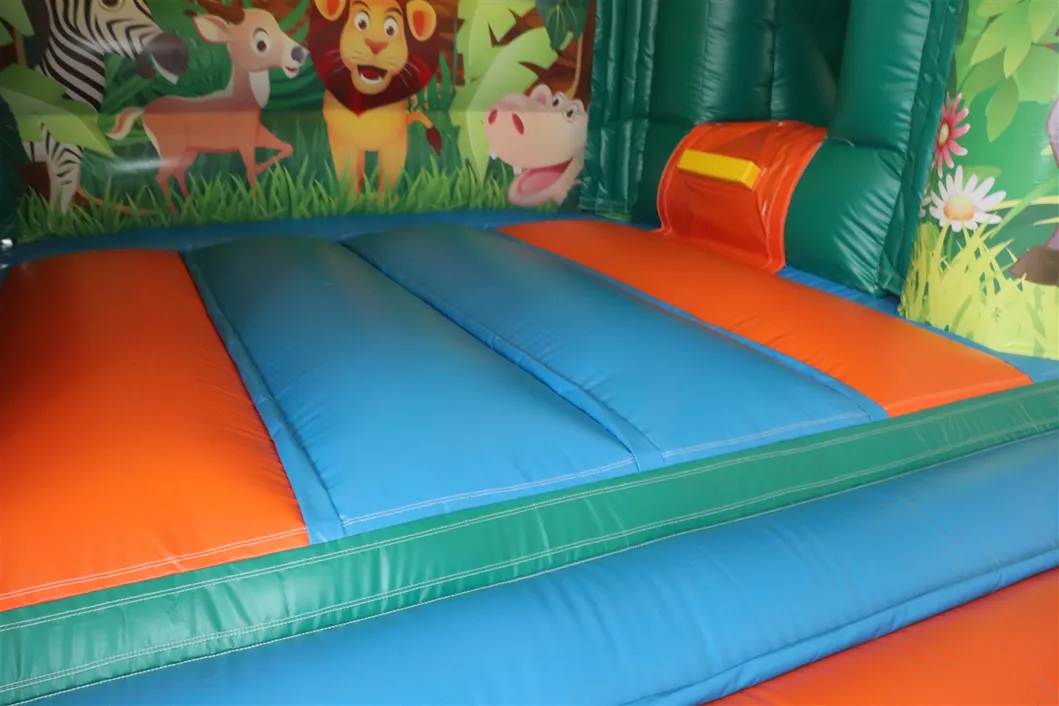 Zoo Animal Inflatable Slides Bounce House Jumping Castle with Slide (AQ696)