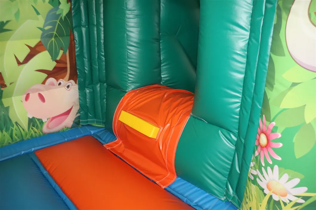 Zoo Animal Inflatable Slides Bounce House Jumping Castle with Slide (AQ696)