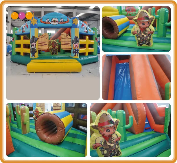 with Advanced Printing Cowboy Fun City Inflatables for Sale (AQ01267)