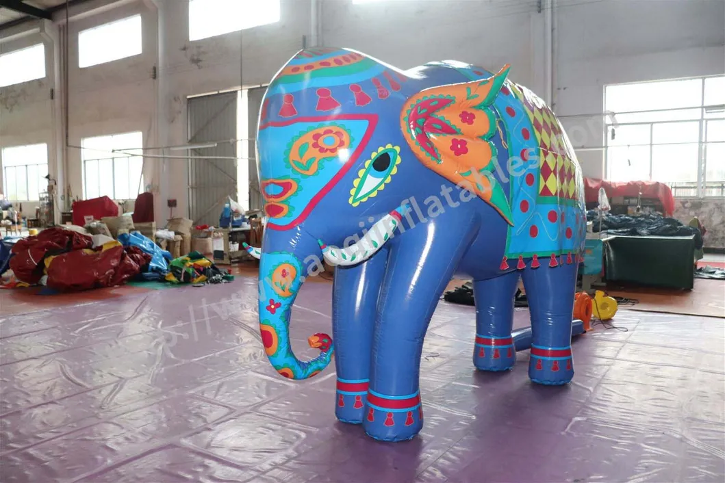 Inflatable Cartoon for Promotion Inflatable Cartoon Blue Elephant Model for Advertising (AQ56106-3)